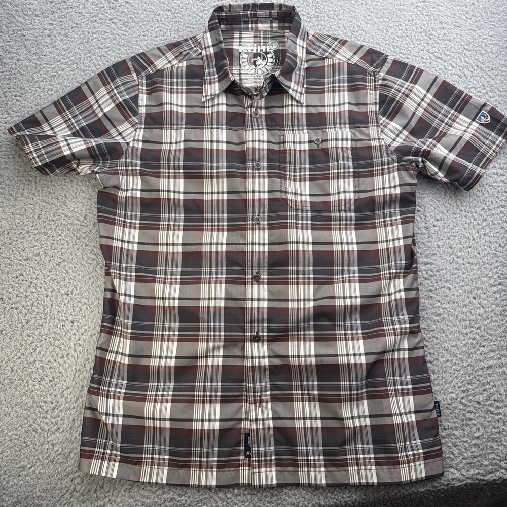 Kuhl Ionik Button Up Shirt Mens Small Plaid Lightweight Outdoor Pocket